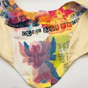 Elsie & Fred Renaissance Cherub Print Satin Corset Top